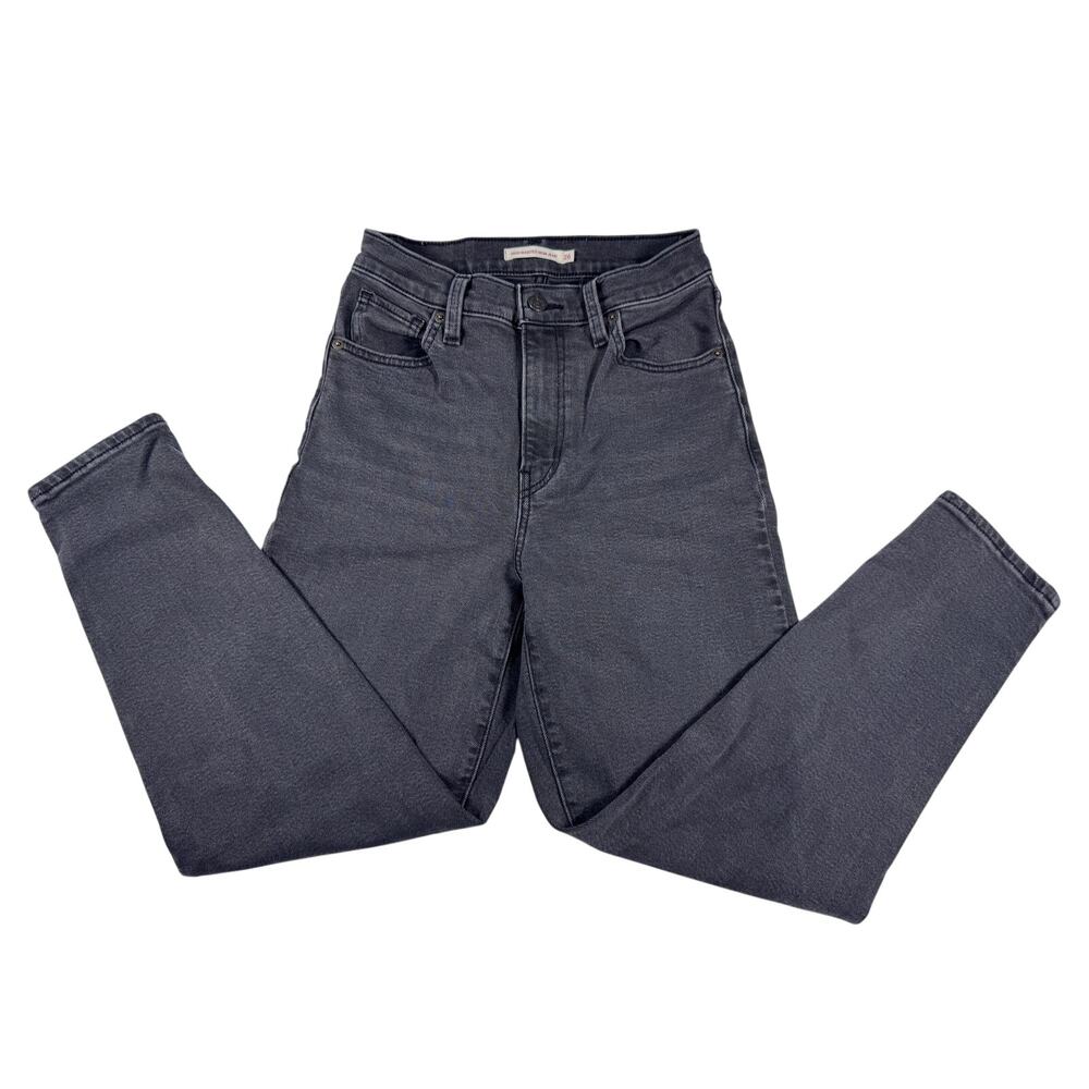 Levi’s High Waisted Mom Jeans Women 26 Black Gray 26986-0015 Tapered 27 Inseam
